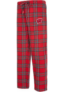 Concepts Sport Wisconsin Badgers Mens Red Takeaway Plaid Sleep Pants