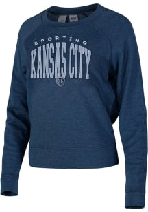 Concepts Sport Sporting Kansas City Womens Navy Blue Mainstream Crew Sweatshirt