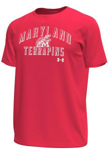 Under Armour Maryland Terrapins Red Arch Mascot Tech Stretch Short Sleeve T Shirt