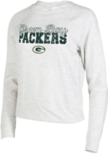 Concepts Sport Green Bay Packers Womens Oatmeal Mainstream Crew Sweatshirt