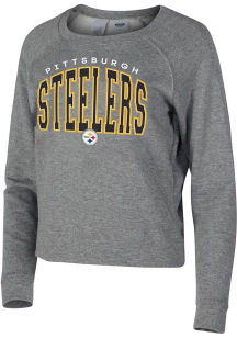 Concepts Sport Pittsburgh Steelers Womens Grey Mainstream Crew Sweatshirt