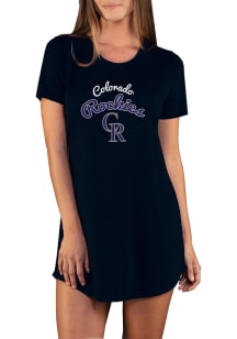 Concepts Sport Colorado Rockies Womens Black Marathon Loungewear Sleep Shirt