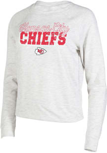 Concepts Sport Kansas City Chiefs Womens Oatmeal Mainstream Crew Sweatshirt