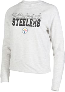 Concepts Sport Pittsburgh Steelers Womens Oatmeal Mainstream Crew Sweatshirt
