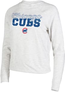 Concepts Sport Chicago Cubs Womens Oatmeal Mainstream Crew Sweatshirt