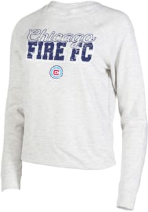Concepts Sport Chicago Fire Womens Oatmeal Mainstream Crew Sweatshirt