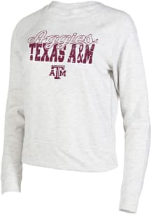 Concepts Sport Texas A&M Aggies Womens Oatmeal Mainstream Crew Sweatshirt