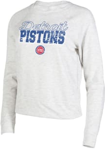 Concepts Sport Detroit Pistons Womens Oatmeal Mainstream Crew Sweatshirt
