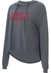 Concepts Sport Ohio State Buckeyes Womens Charcoal Composite Hooded Sweatshirt