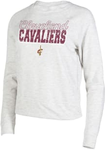 Concepts Sport Cleveland Cavaliers Womens Oatmeal Mainstream Crew Sweatshirt