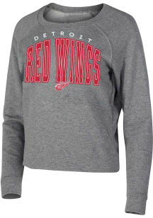 Concepts Sport Detroit Red Wings Womens Grey Mainstream Crew Sweatshirt