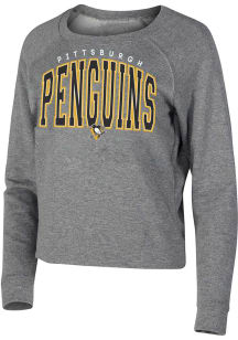 Concepts Sport Pittsburgh Penguins Womens Grey Mainstream Crew Sweatshirt
