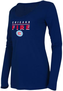 Concepts Sport Chicago Fire Womens Navy Blue Marathon LS Tee