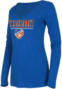 Concepts Sport FC Cincinnati Womens Blue Marathon LS Tee