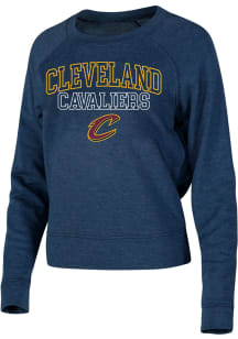Concepts Sport Cleveland Cavaliers Womens Navy Blue Mainstream Crew Sweatshirt