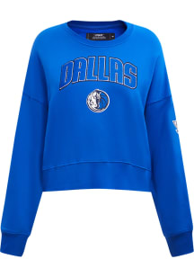 Pro Standard Dallas Mavericks Womens Blue Classic Chenille Crew Sweatshirt