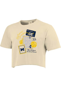 Michigan Wolverines Womens Ivory 2026 Men's Basketball National Champions Basketball Elements Shor..