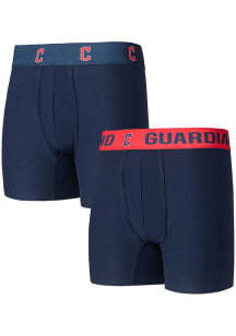 Concepts Sport Cleveland Guardians Mens Navy Blue Breakthrough 2pk Boxer Brief Boxer Shorts