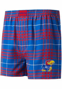 Concepts Sport Kansas Jayhawks Mens Blue Plaid Boxer Boxer Shorts