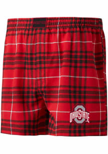 Concepts Sport Ohio State Buckeyes Mens Black Plaid Boxer Boxer Shorts