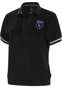Antigua San Jose Earthquakes Womens Red Favorite Short Sleeve Polo Shirt