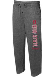 Concepts Sport Ohio State Buckeyes Mens Charcoal Quest Open Bottom Fashion Sweatpants
