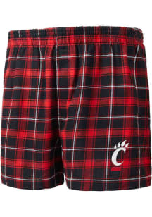 Concepts Sport Cincinnati Bearcats Mens Black Ledger Plaid Boxer Shorts