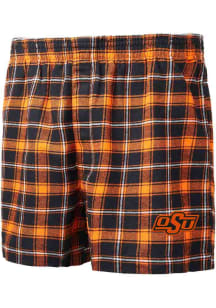 Concepts Sport Oklahoma State Cowboys Mens Orange Ledger Plaid Boxer Shorts