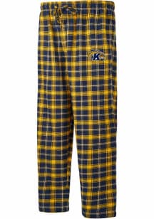 Concepts Sport Kent State Golden Flashes Mens Navy Blue Ledger Plaid Sleep Pants