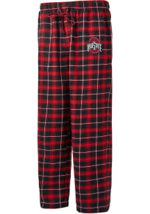 Concepts Sport Ohio State Buckeyes Mens Black Ledger Plaid Sleep Pants