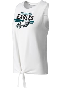 Concepts Sport Philadelphia Eagles Womens White Tie Front Tank Top