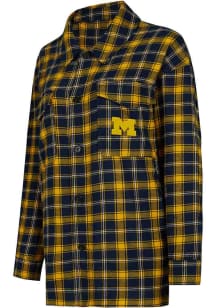 Concepts Sport Michigan Wolverines Womens Blue Boyfriend Loungewear Sleep Shirt