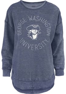 Pressbox George Washington Revolutionaries Womens Navy Blue Bakersfield Crew Sweatshirt