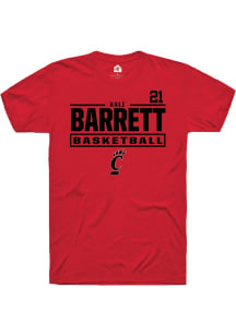 Kali Barrett Cincinnati Bearcats Red NIL Stacked Box Short Sleeve Player T Shirt
