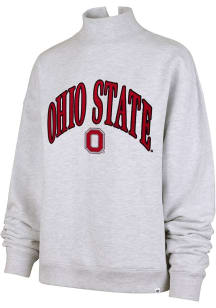 47 Ohio State Buckeyes Womens Ash Vantage Mock Crew Sweatshirt