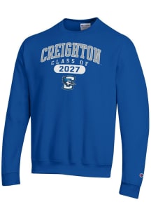 Champion Creighton Bluejays Mens Blue Class of 2027 Powerblend Long Sleeve Crew Sweatshirt