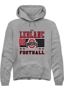 Max LeBlanc Ohio State Buckeyes Mens Grey Football NIL Striped Player Hood