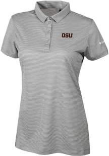 Columbia Oregon State Beavers Womens Grey Heat Seal Set II Short Sleeve Polo Shirt