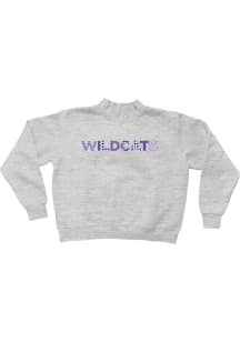 B-Unlimited K-State Wildcats Womens Grey Heather Funky Patterns Crew Sweatshirt