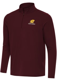 Antigua Central Michigan Chippewas Mens Maroon Intent Cross Country Long Sleeve Qtr Zip Pullover