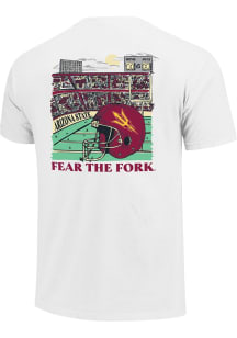 Arizona State Sun Devils White Football Stadium Helmet Short Sleeve T Shirt