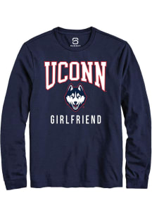 Summit Sportswear UConn Huskies Navy Blue Girlfriend Long Sleeve T Shirt
