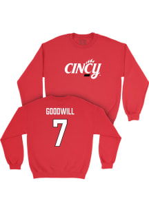 Tynean Goodwill  Campus Ink Cincinnati Bearcats Youth Red NIL Legacy Long Sleeve Crew Sweatshirt