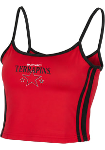 Maryland Terrapins Womens Red Striped Cami Tank Top