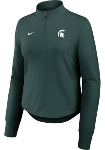 Nike Michigan State Spartans Womens Green Swift Qtr Zip Pullover