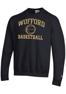 Champion Wofford Terriers Mens Black Basketball Powerblend Long Sleeve Crew Sweatshirt
