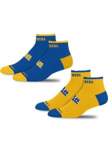 Pitt Panthers Blue Front and Center 2pk Youth No-Show Socks