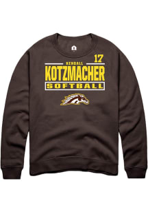 Kendall Kotzmacher Western Michigan Broncos Mens Brown NIL Stacked Box Player Crew