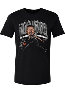Victor Wembanyama San Antonio Spurs Black Cartoon Short Sleeve Fashion Player T Shirt