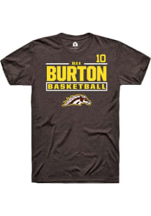 Max Burton Western Michigan Broncos Brown NIL Stacked Box Short Sleeve Player T Shirt